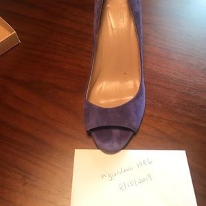 J Crew purple suede wedge